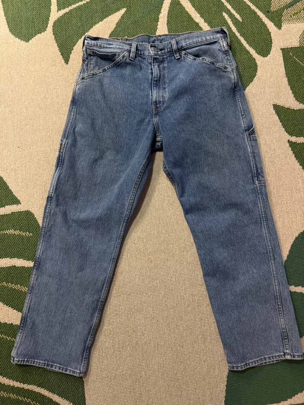 Levi's Workwear Fit Straight Leg stretch Blue Denim Jeans 35 x 30
